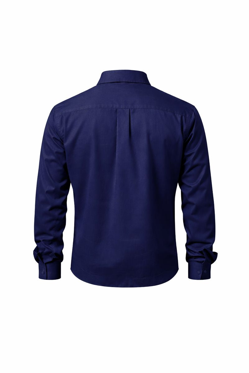 Dark Blue Cotton Collar Shirt