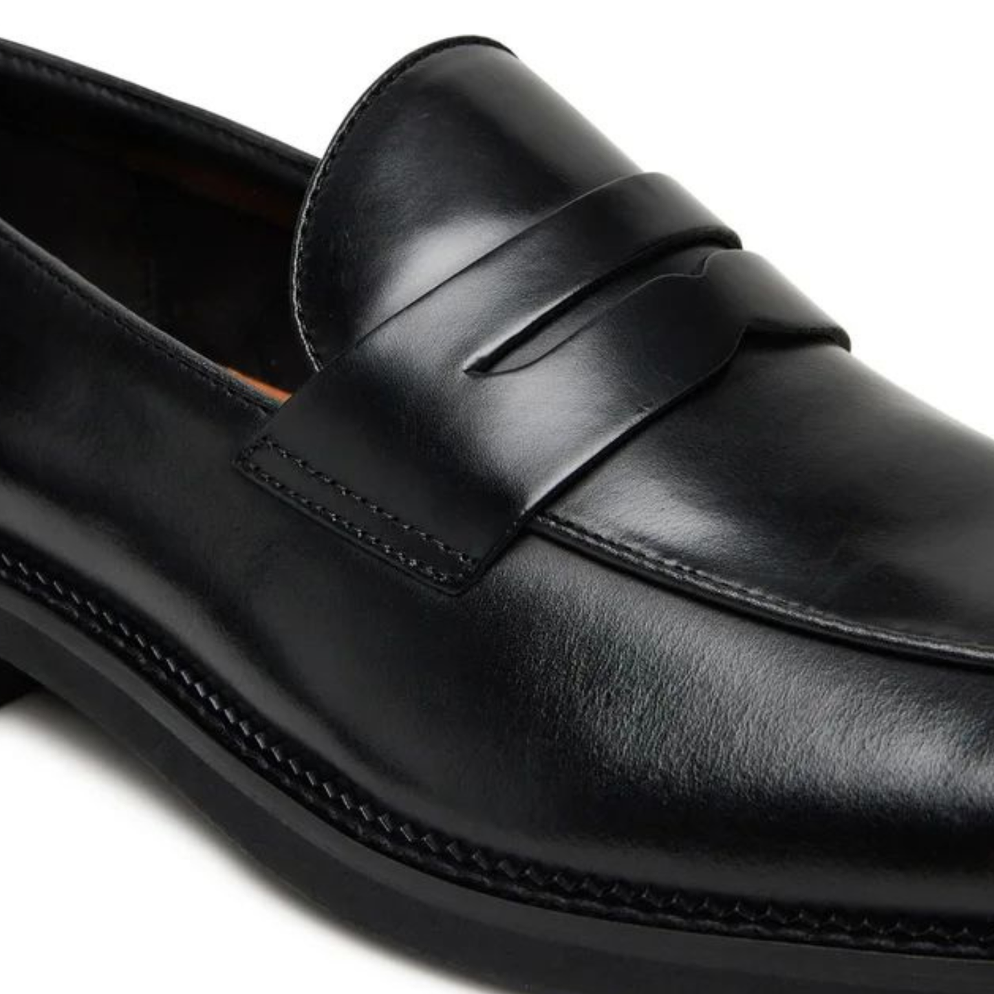 Black Leather Penny Loafers