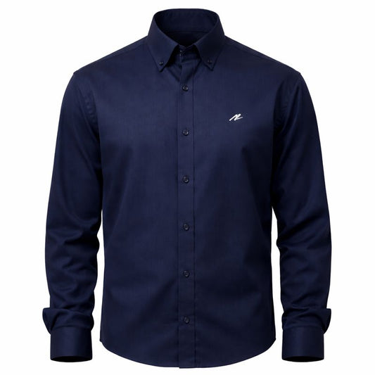 Dark Blue Cotton Collar Shirt