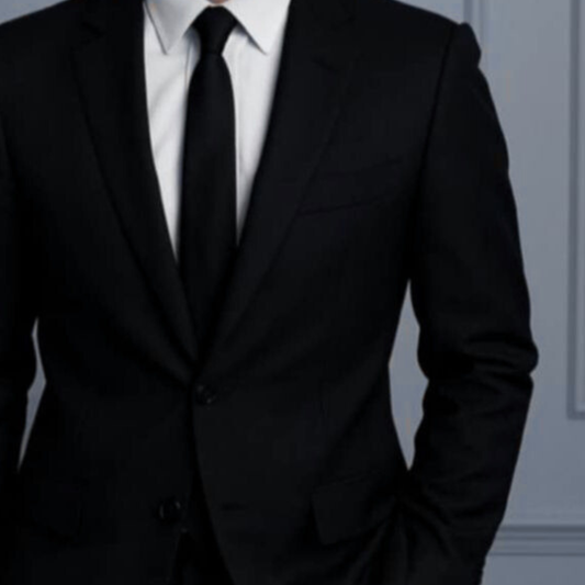 Tailored Fit Black Suit
