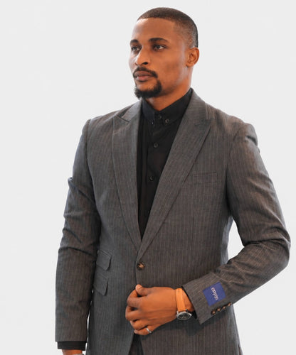 Tailored Stripped Grey Suit
