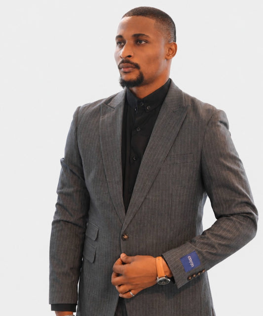 Tailored Stripped Grey Suit