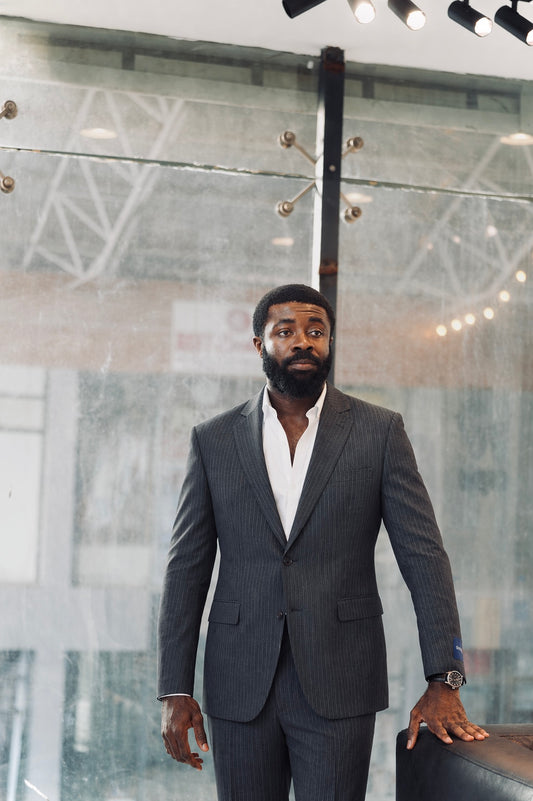 Tailored Stripped Grey Suit