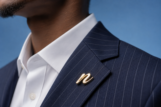 Tailored Stripped Navy Blue Suit