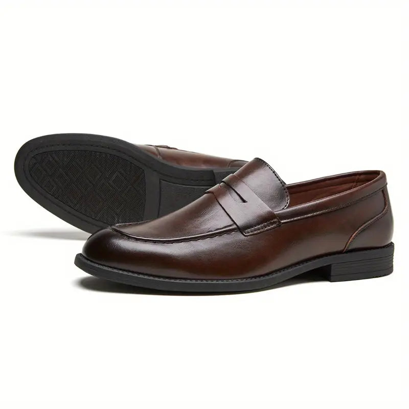 Brown Leather Penny Loafers